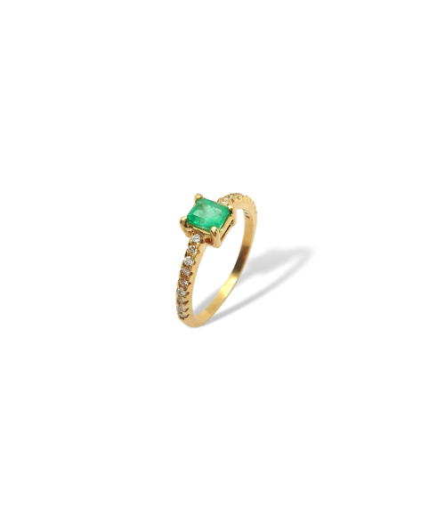 Anillo Esmeralda de Oro Amarillo 18k...
