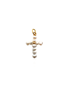 Cruz de Perlas en Oro 18k
