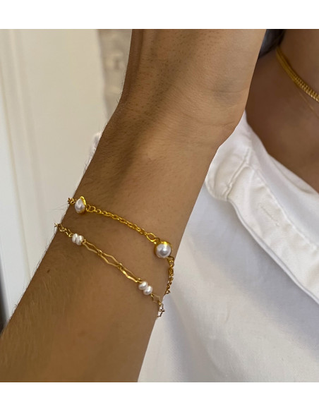 PULSERA DOS PERLAS