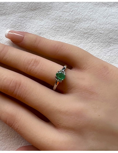 Anillo de Oro 18k con Esmeralda y...