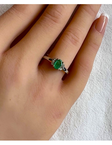 Anillo de Oro 18k con Esmeralda y...