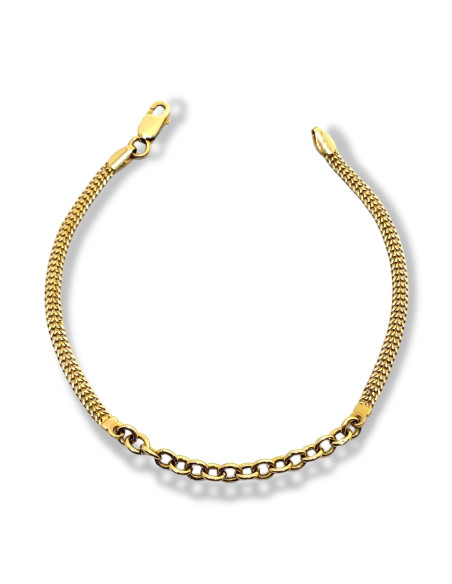 Pulsera de Oro 18k Trenzada Cadena