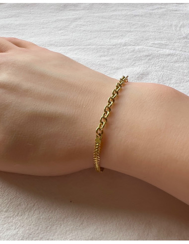Pulsera de Oro 18k Trenzada Cadena
