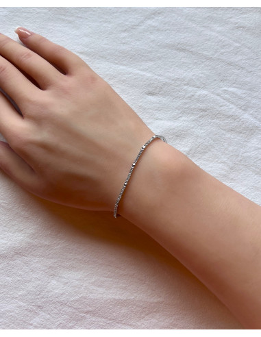Pulsera de Oro Blanco 18k con Circonitas