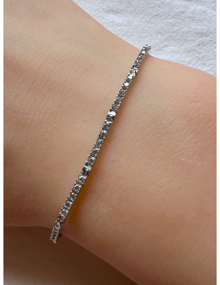 Pulsera de Oro Blanco 18k con Circonitas