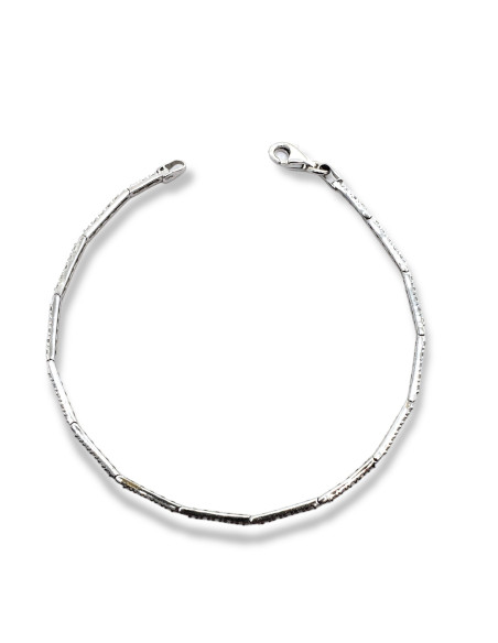 Pulsera de Oro Blanco 18k con Circonitas