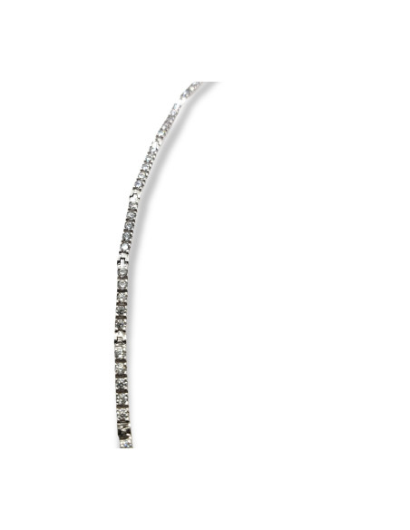 Pulsera de Oro Blanco 18k con Circonitas