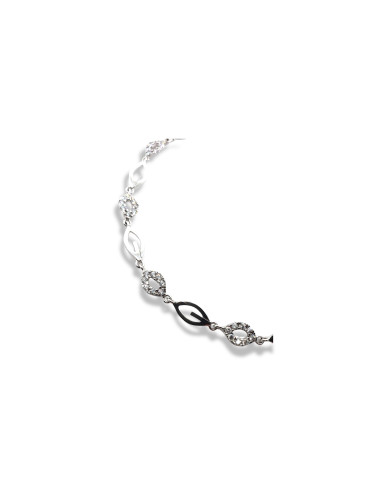 Pulsera de Oro Blanco Ojos 18k con...