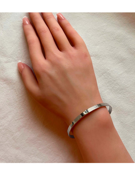 Pulsera Brazalete Ajustable en Plata 1ª Ley