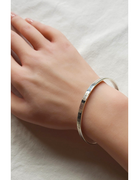 Pulsera Brazalete Ajustable en Plata 1ª Ley