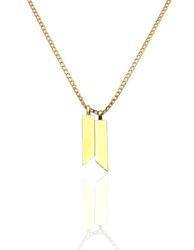 Colgante Pareja Placa en Oro 18k