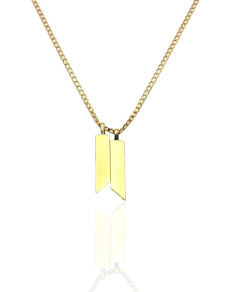 Colgante Pareja Placa en Oro 18k