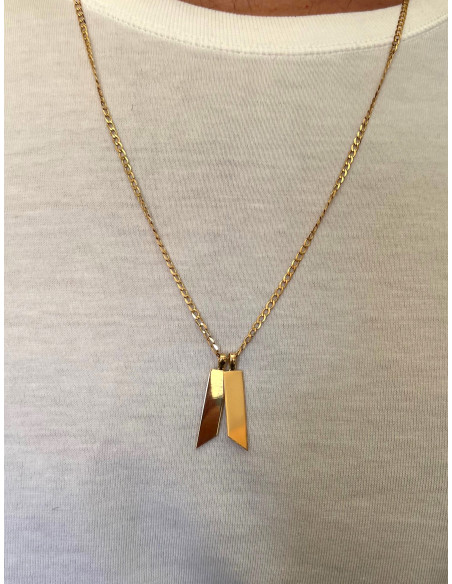 Colgante Pareja Placa en Oro 18k