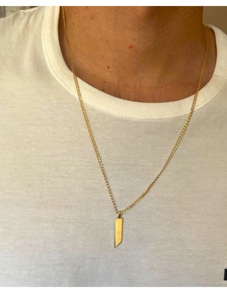 Colgante Pareja Placa en Oro 18k