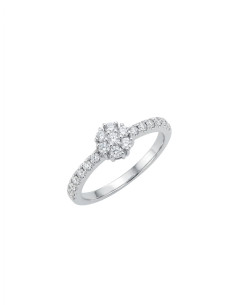 Anillo de oro blanco 18k...