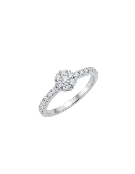 Anillo de oro blanco 18k con diamantes talla brillante de 0´34 cts.