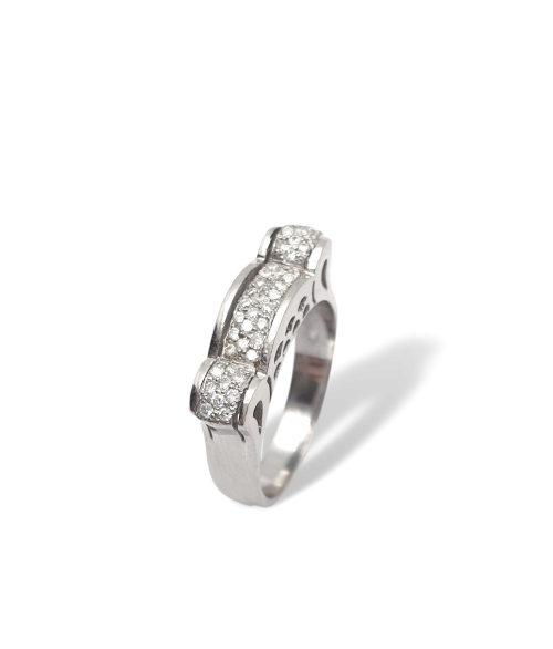 Anillo de Oro Blanco 18k con...