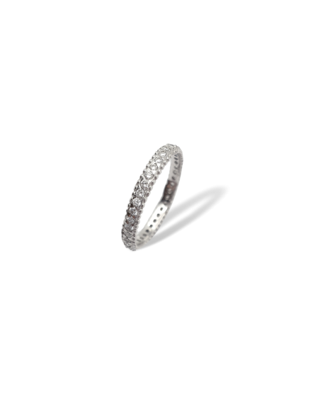 Anillo de Oro Blanco 18k con Diamantes