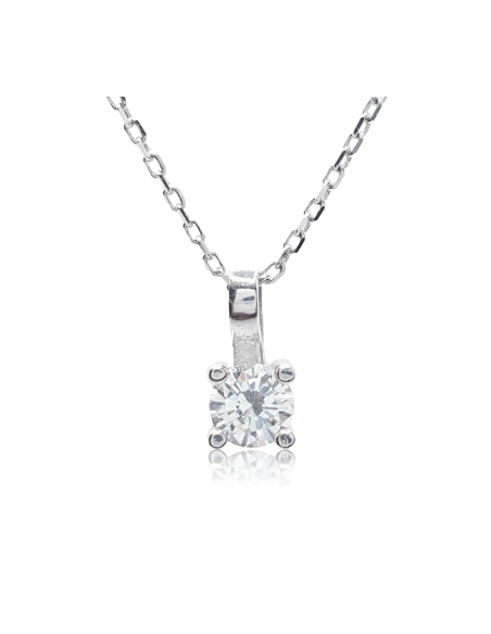 Colgante en Oro Blanco 18k con Diamante Blanche