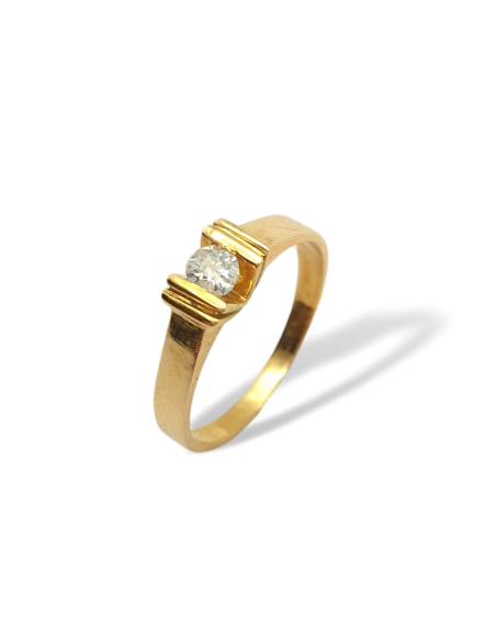 Anillo Solitario de Oro Amarillo 18k