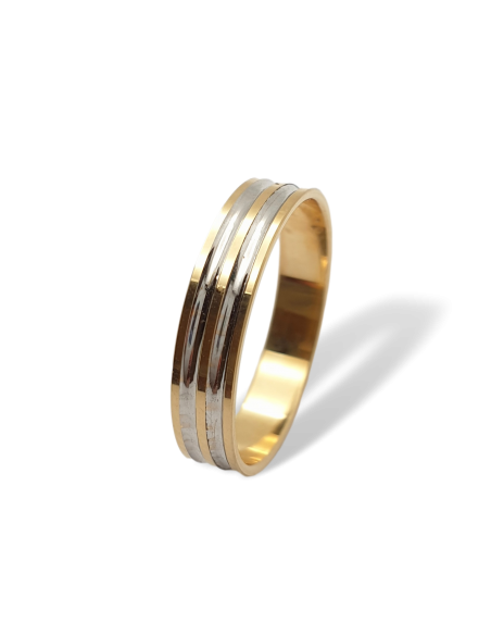 Alianza de Matrimonio en Oro 18k Bicolor Dos Caminos