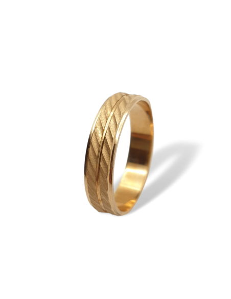 Alianza de Matrimonio Tallada en Oro 18k