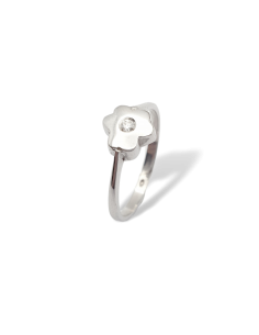 Anillo Flor con Diamante en...