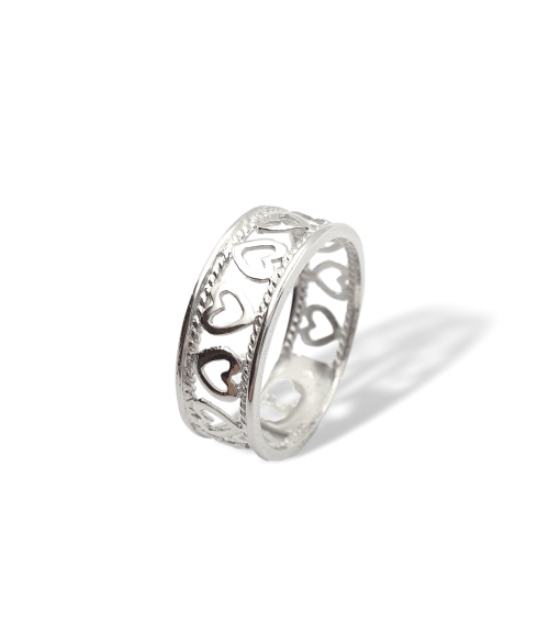 Anillo de Plata con Corazones