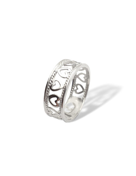 Anillo de Plata con Corazones