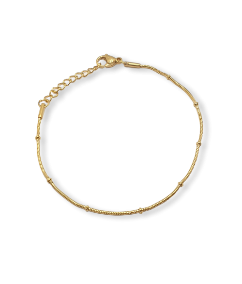Pulsera Fina con Bolas en Acero