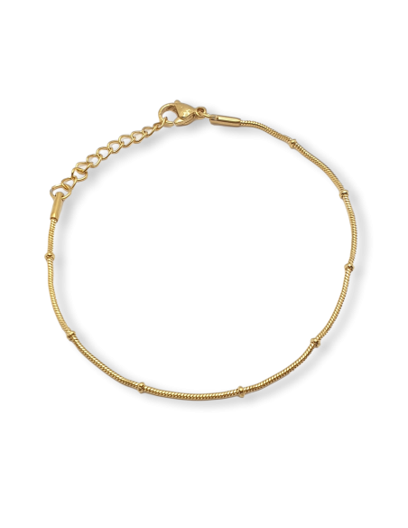Pulsera Fina con Bolas en Acero