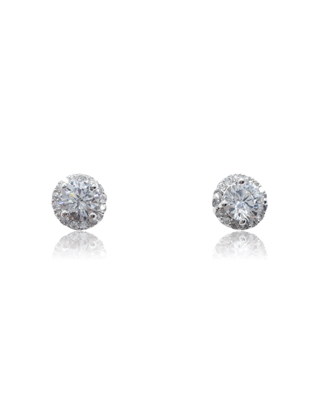 Pendientes de Plata Roseton con Circonitas