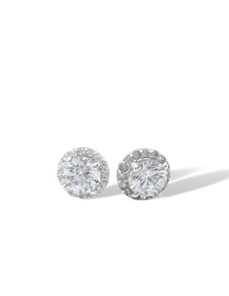 Pendientes de Plata Roseton con Circonitas