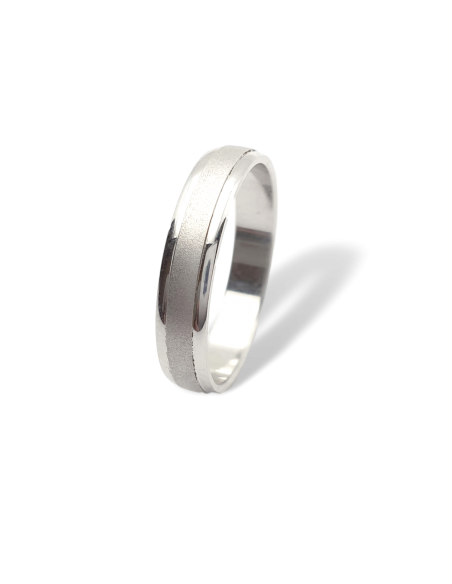 Alianza de Matrimonio en Oro 18k Blanco Mate