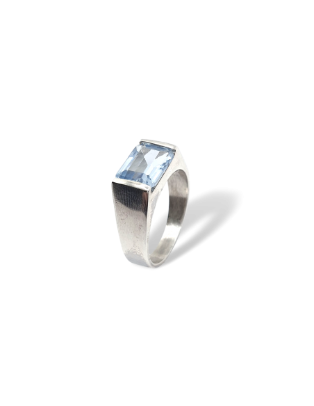 Anillo de Plata Piedra Aguamarina
